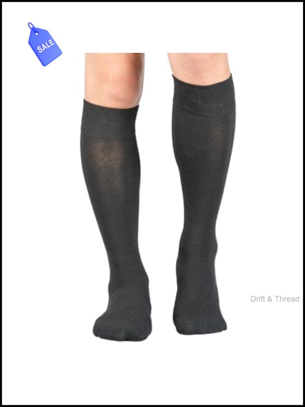 3 Pairs Men's Knee-High Dress Socks Cotton Nylon Spandex